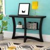 Black And Oak Brown Console Tables (Photo 3 of 15)