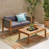 Outdoor Couch Cushions, Throw Pillows And Slat Coffee Table (Photo 13 of 15)
