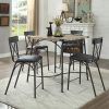 Caira Black 5 Piece Round Dining Sets With Upholstered Side Chairs (Photo 6 of 25)