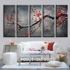 Red Cherry Blossom Wall Art (Photo 8 of 15)