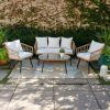 3-Piece Outdoor Boho Wicker Chat Set (Photo 11 of 15)
