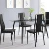 Frosted Glass Modern Dining Tables With Grey Finish Metal Tapered Legs (Photo 6 of 25)