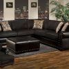 2Pc Polyfiber Sectional Sofas With Nailhead Trims Gray (Photo 14 of 25)