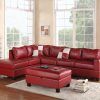 Red Leather Sectional Sofas With Ottoman (Photo 5 of 15)