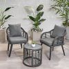 3-Piece Outdoor Boho Wicker Chat Set (Photo 5 of 15)
