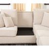 2Pc Polyfiber Sectional Sofas With Nailhead Trims Gray (Photo 19 of 25)