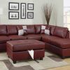 Red Leather Sectional Sofas With Ottoman (Photo 1 of 15)