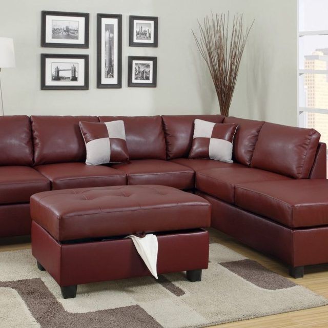 15 Best Red Leather Sectional Sofas with Ottoman