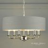 Stone Grey With Brushed Nickel Six-Light Chandeliers (Photo 9 of 15)