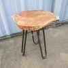 Metal Legs And Oak Top Round Console Tables (Photo 4 of 15)