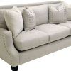 2Pc Polyfiber Sectional Sofas With Nailhead Trims Gray (Photo 18 of 25)