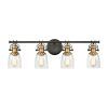 Oil Rubbed Bronze And Antique Brass Four-Light Chandeliers (Photo 10 of 15)