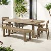 Outdoor Terrace Bench Wood Furniture Set (Photo 11 of 15)