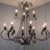 Vintage Wrought Iron Chandelier (Photo 2 of 15)