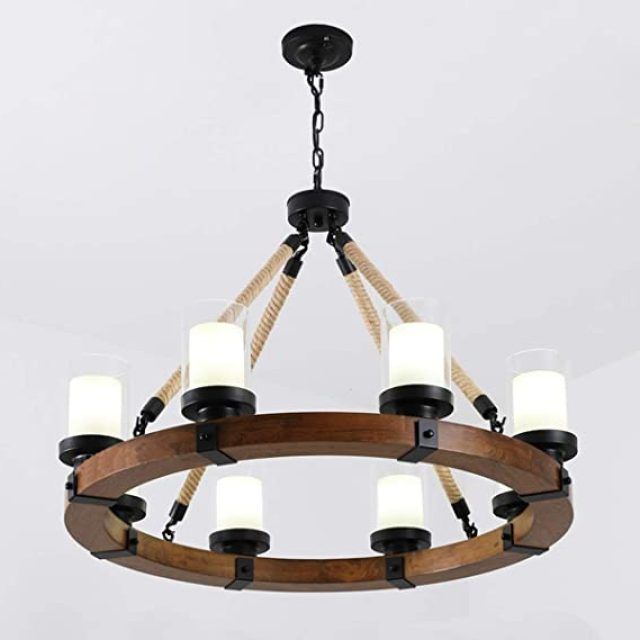 15 Best Collection of Wood Ring Modern Wagon Wheel Chandeliers