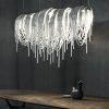 White Contemporary Chandelier (Photo 15 of 15)
