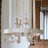 White Distressed Lantern Chandeliers (Photo 9 of 15)