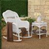 White Resin Patio Rocking Chairs (Photo 4 of 15)