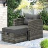 All-Weather Wicker Outdoor Cuddle Chair And Ottoman Set (Photo 11 of 15)