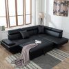 3 Seat L Shaped Sofas In Black (Photo 1 of 15)