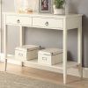 White Gloss And Maple Cream Console Tables (Photo 11 of 15)
