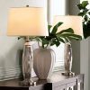 Glass Satin Nickel Standing Lamps (Photo 13 of 15)
