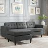 2Pc Connel Modern Chaise Sectional Sofas Black (Photo 7 of 25)