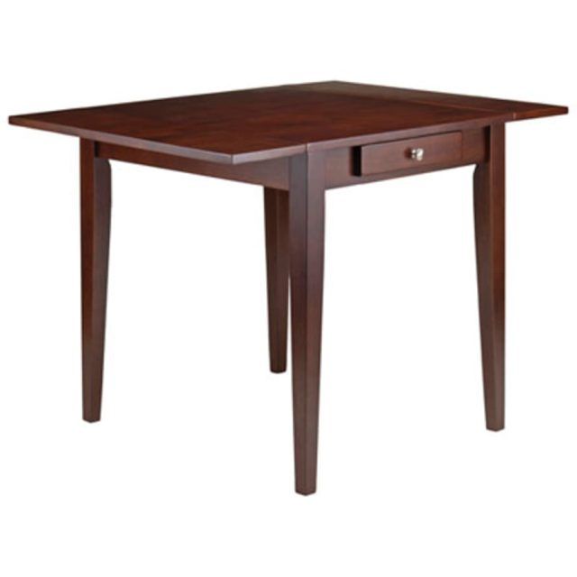2024 Latest Transitional Antique Walnut Drop-leaf Casual Dining Tables